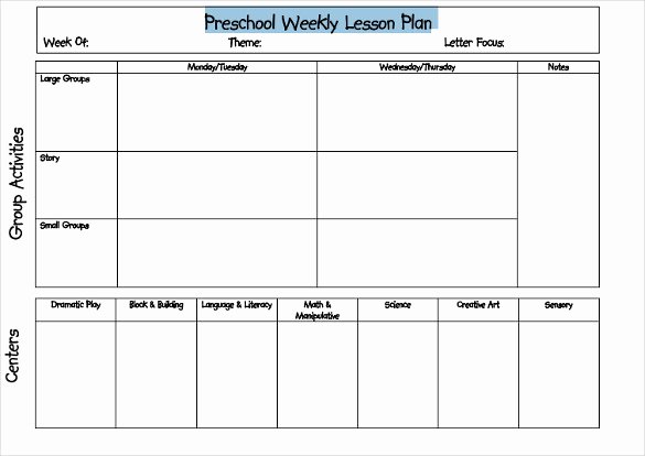 Printable Weekly Lesson Plan Templates Awesome Free Printable Weekly Lesson Plan Template