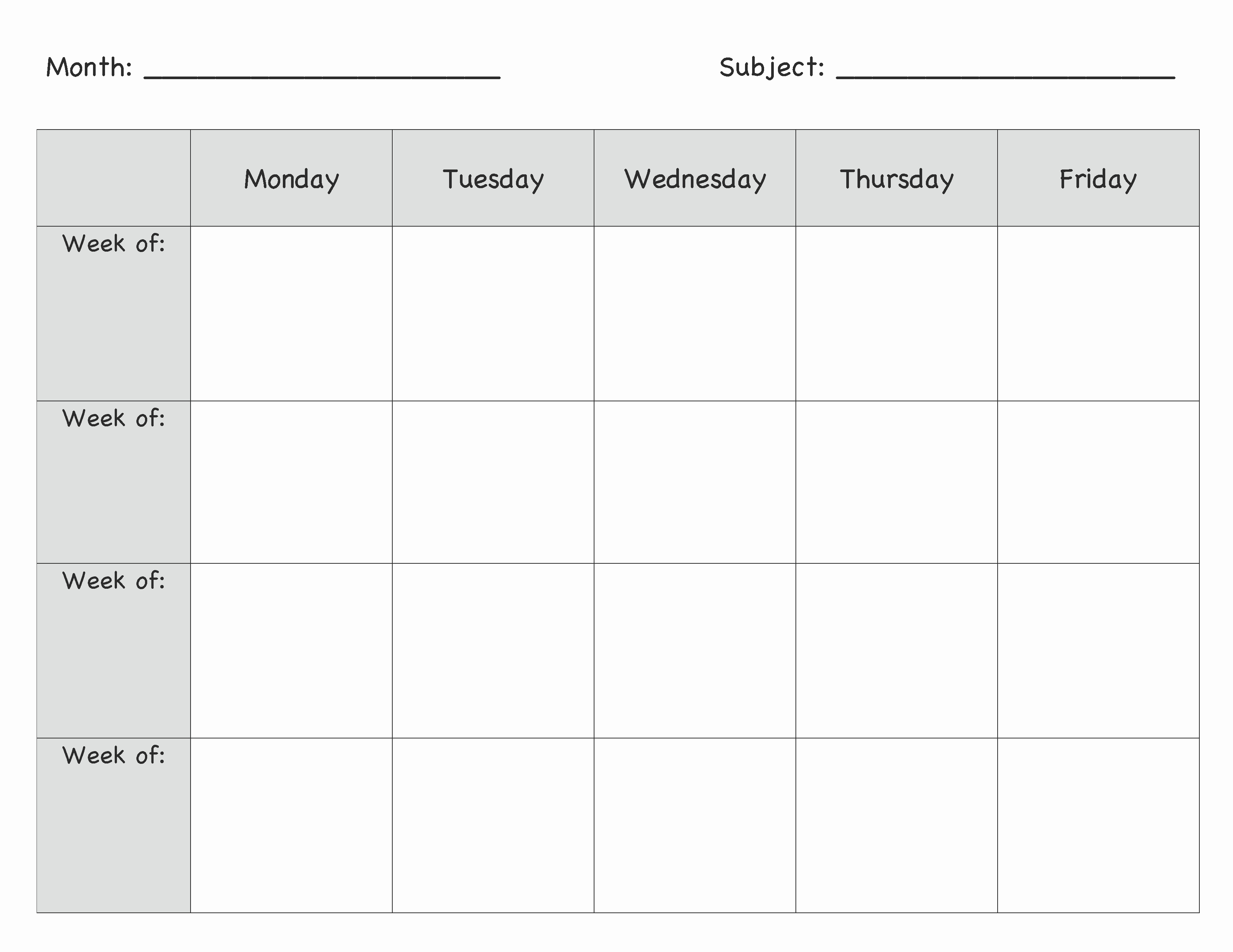 40 Printable Weekly Lesson Plan Templates Markmeckler Template Design 40 Printable Weekly Lesson Plan Templates Markmeckler Template Design