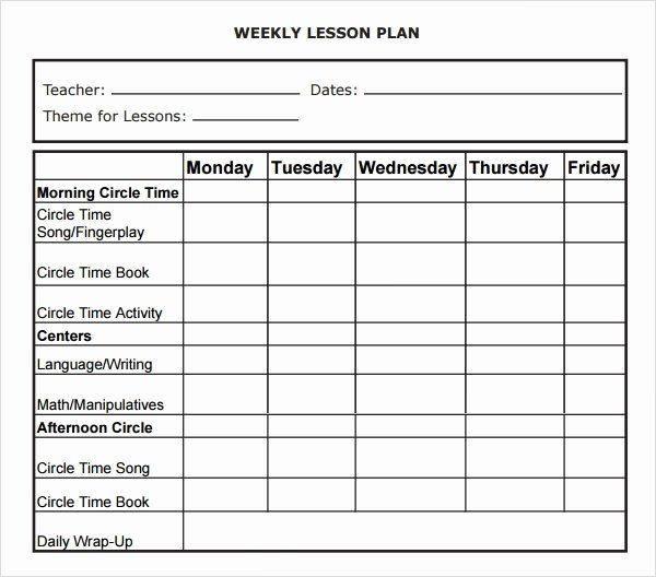 Printable Weekly Lesson Plan Templates Lovely Weekly Lesson Plan 8 Free Download for Word Excel Pdf