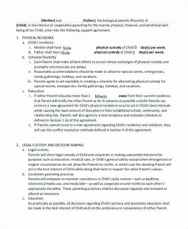 Private Child Support Agreement Template New Child Support Agreement Template Free Download Beautiful