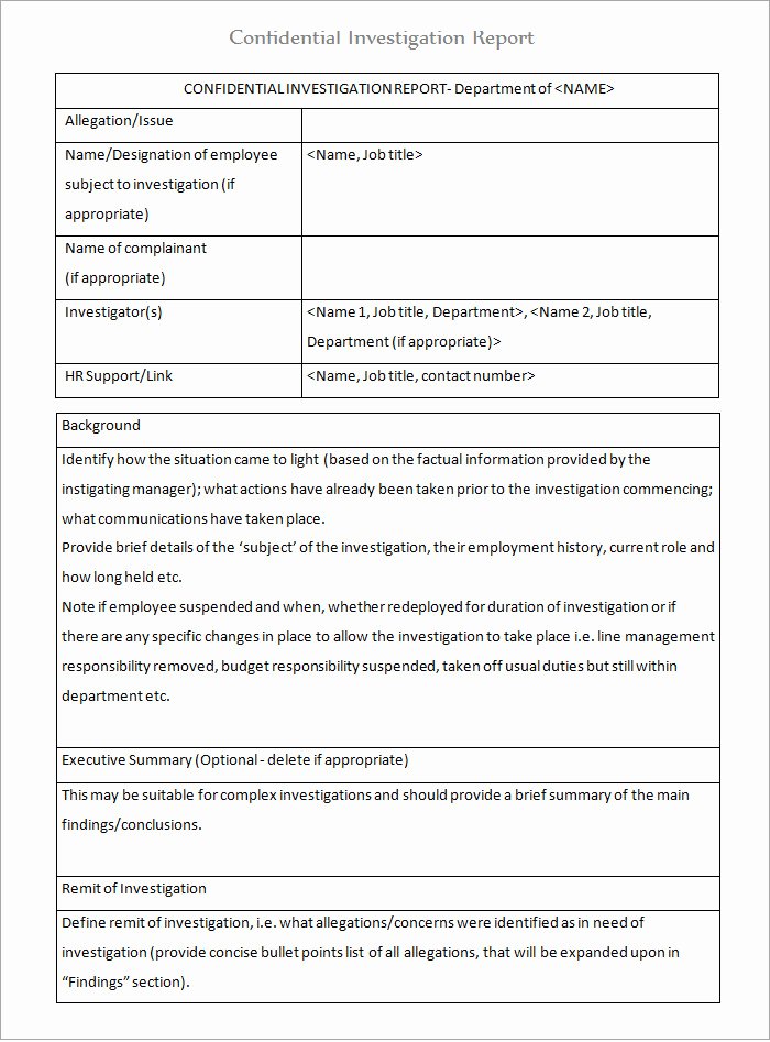 Private Investigator Report Templates Inspirational 17 Of Accident Investigation Procedure Template