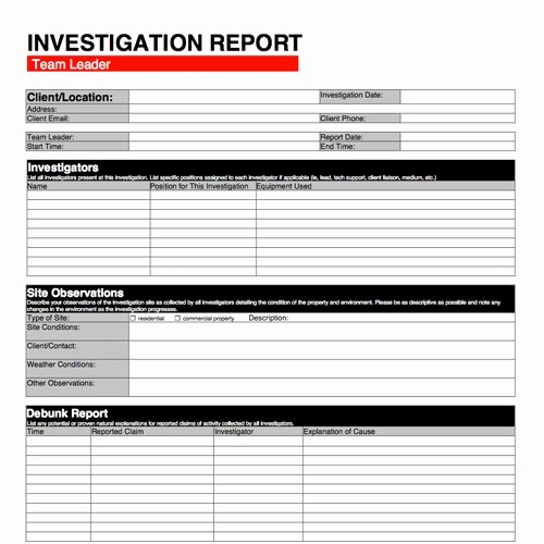 Private Investigator Report Templates Lovely Paranormal Studio software Paranormal Investigation