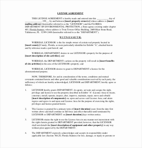 Product Licensing Agreement Template Luxury License Agreement Template – 25 Free Word Pdf Document