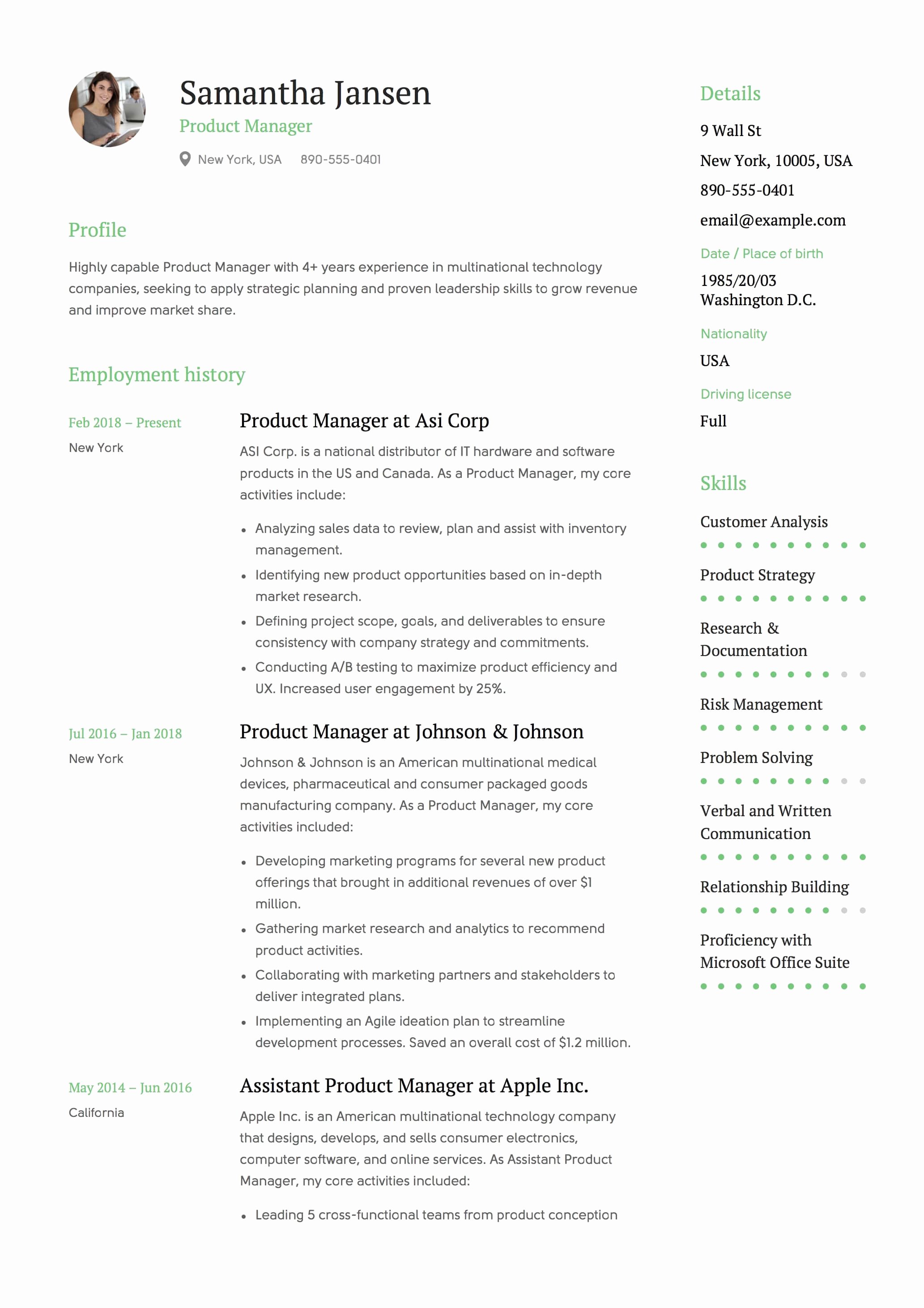 Product Manager Resume Template Awesome Product Manager Resume Resume [ 12 Samples ] Pdf