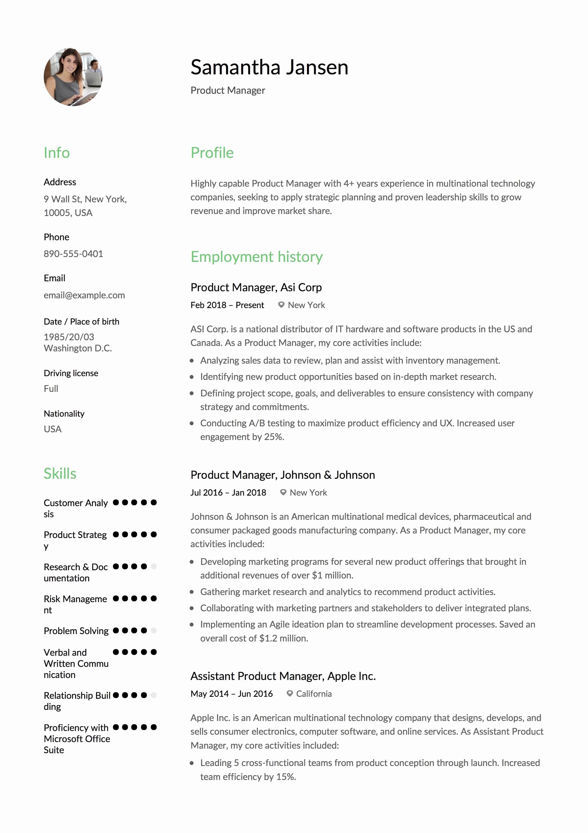 Product Manager Resume Template Beautiful Product Manager Resume Resume [ 12 Samples ] Pdf