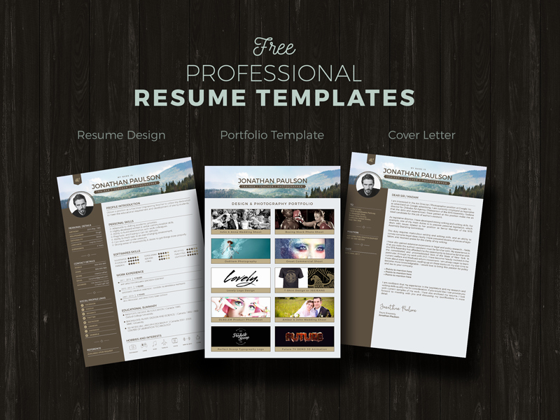 Professional Portfolio Cover Page Template Unique Free Resume Cv Portfolio &amp; Cover Letter Design Template