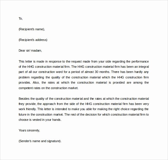 Professional Reference Letter Template Word Fresh Free 14 Free Business Reference Letters In Doc