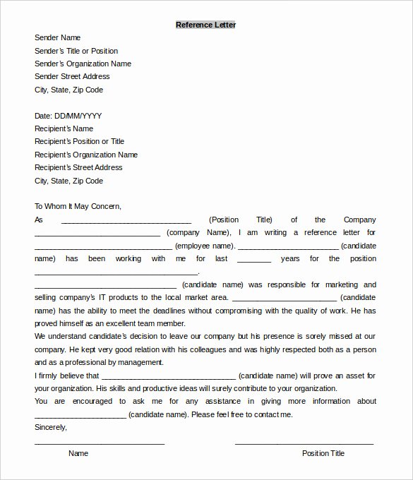 Professional Reference Letter Template Word Lovely 42 Reference Letter Templates Pdf Doc