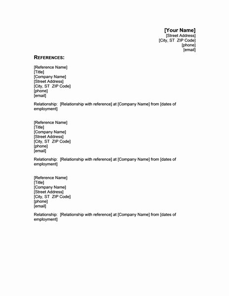 Professional Reference Letter Template Word Unique Best 25 Resume References Ideas On Pinterest