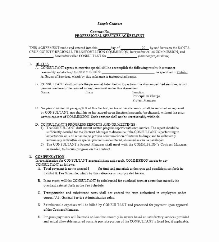 Professional Services Agreement Template Inspirational 50 Professional Service Agreement Templates &amp; Contracts