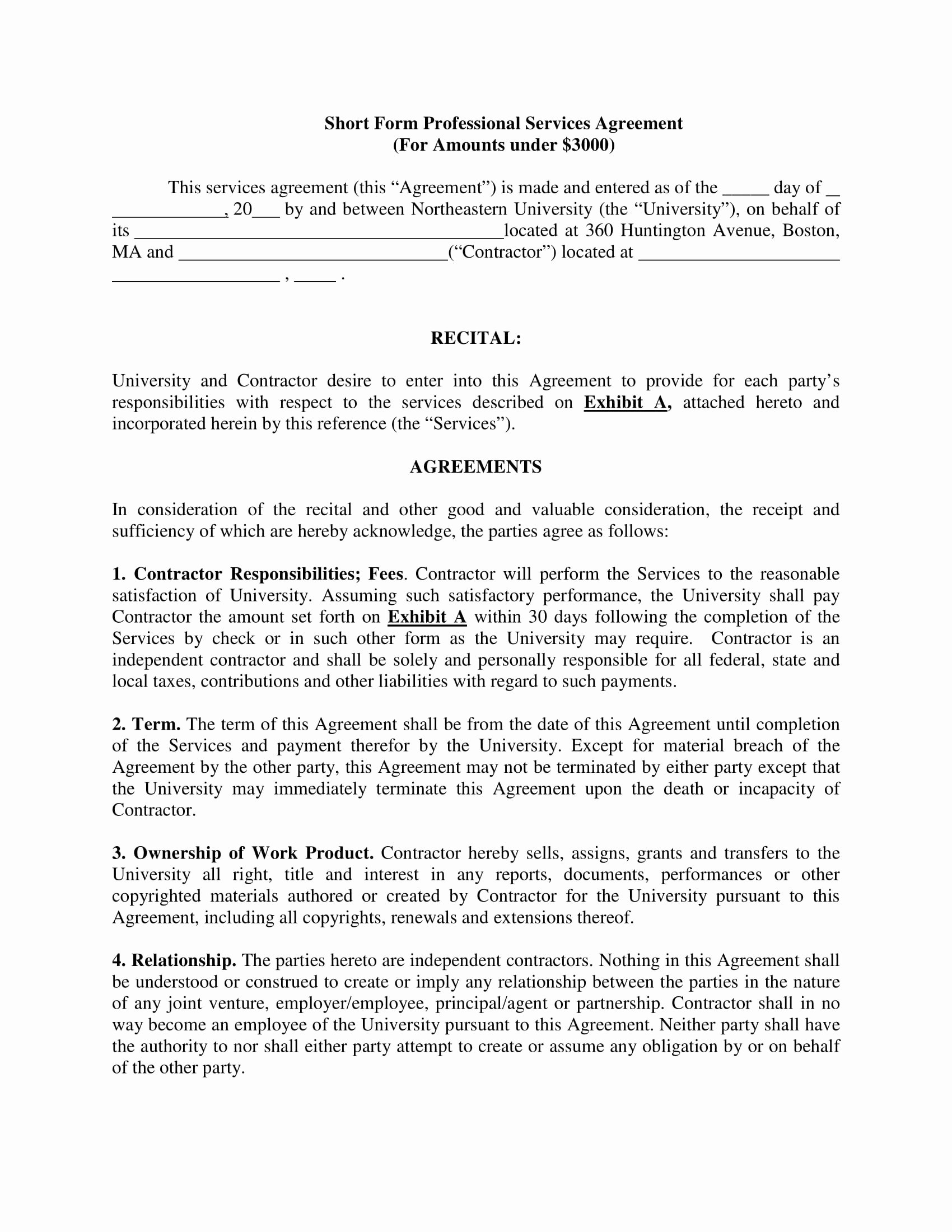 Professional Services Agreement Template Luxury 11 Service Agreement Contract Template Examples Pdf