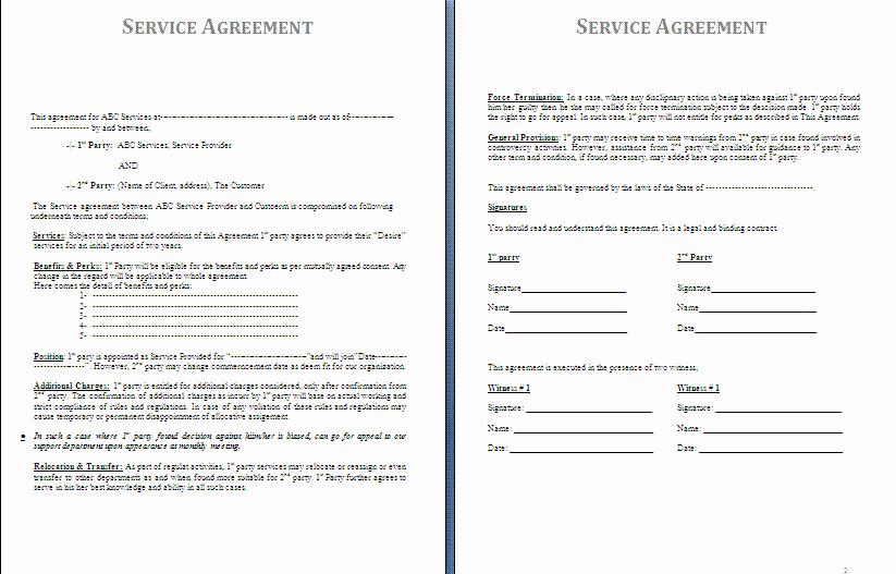 Professional Services Agreement Template Luxury Service Agreement Template