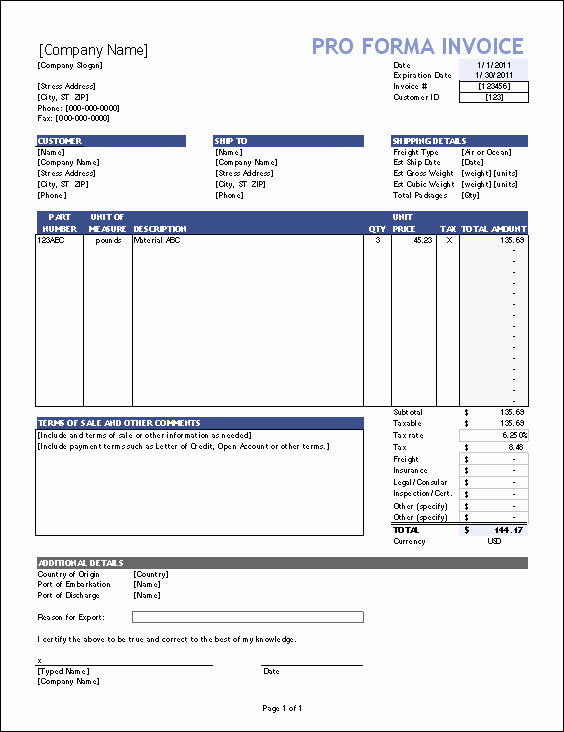 Proforma Invoice Template Excel Lovely Download the Proforma Invoice Template From Vertex42