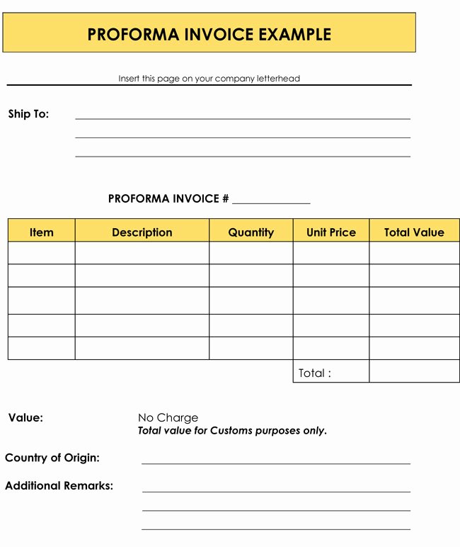 Proforma Invoice Template Excel New 8 Proforma Invoice Templates and Samples for Word Excel