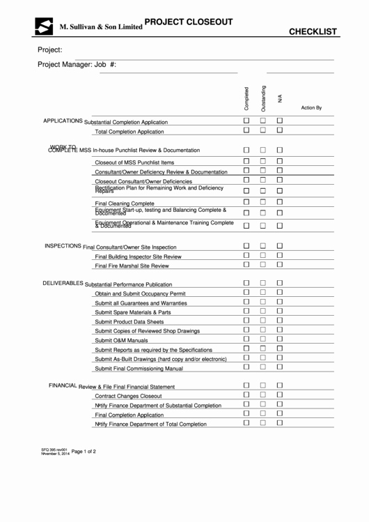 Project Closeout Checklist Template Best Of 18 Project Checklist Templates Free to In Pdf