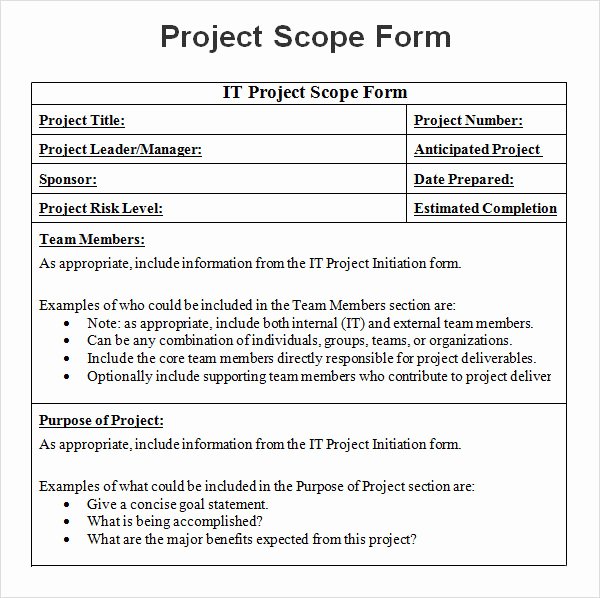 Project Scope Template Word Awesome Project Scope Template