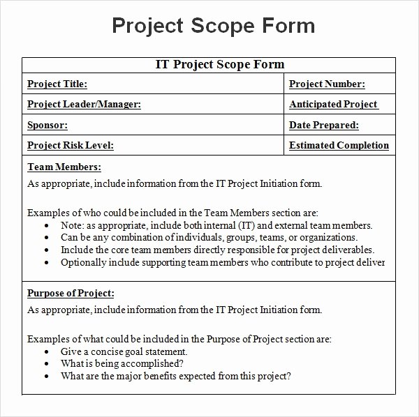 Project Scope Template Word Awesome Project Scope Template