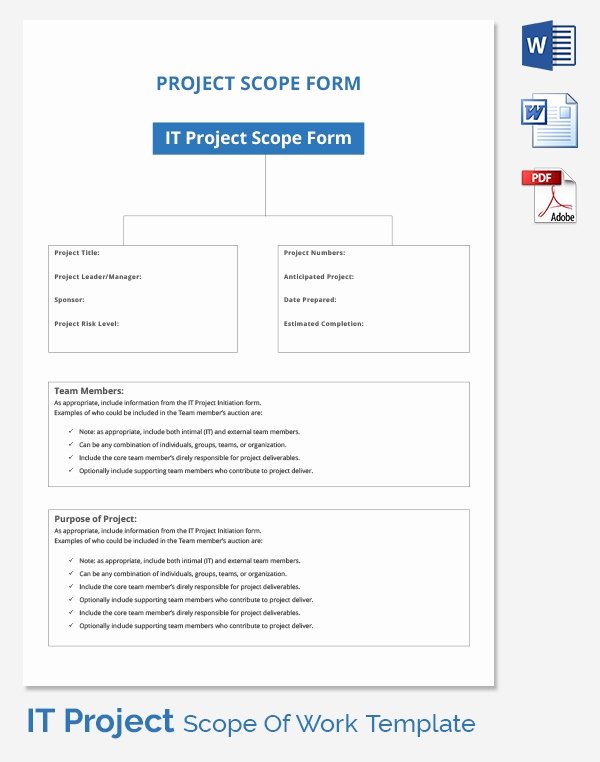 Project Scope Template Word Inspirational Scope Of Work Template 36 Free Word Pdf Documents