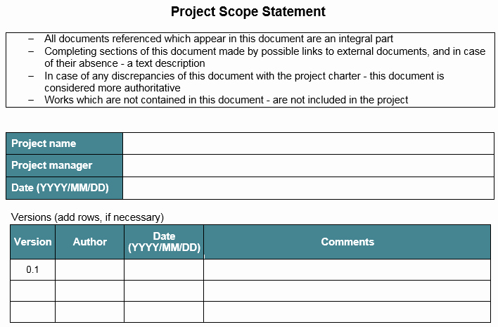 Project Scope Template Word Lovely Template – Project Scope Statement – Great Project Manager
