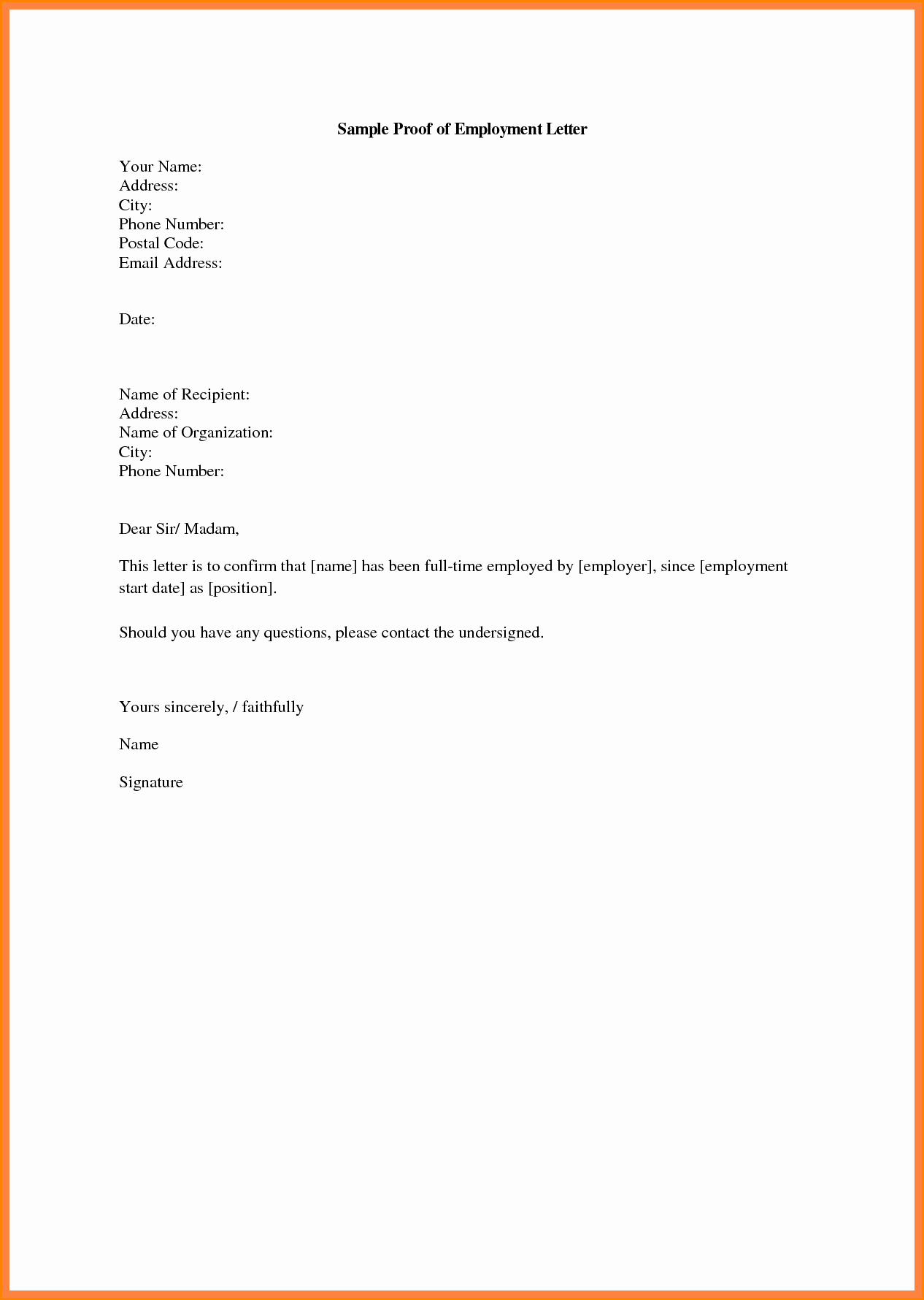 Proof Of Employment Letter Template Beautiful 8 Salary Confirmation Letter Request Sample