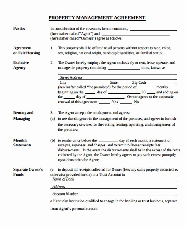Property Management Contract Template Luxury 15 Management Agreement Templates Free Pdf Word format