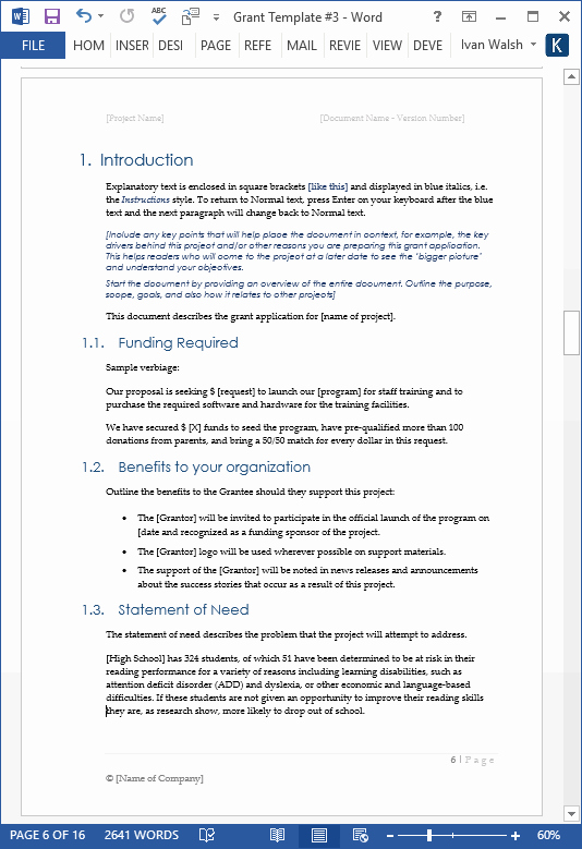 Proposal for Funding Template Beautiful Grant Proposal Template – Ms Word with Free Cover Letter