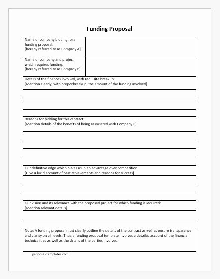 Proposal for Funding Template Elegant Funding Proposal Templates for Ms Word