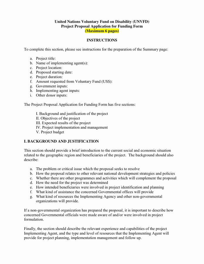 Proposal for Funding Template Inspirational Project Proposal Template In Word and Pdf formats