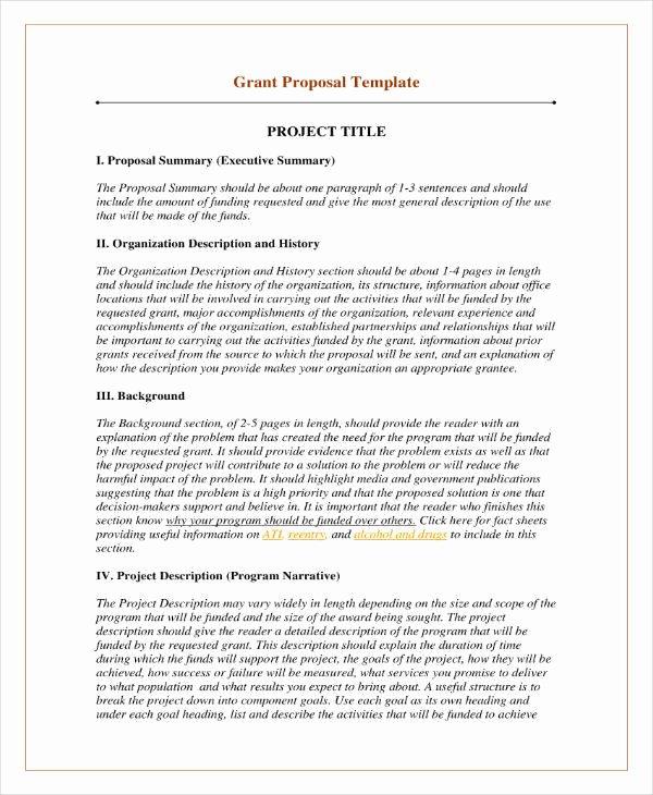 Proposal for Funding Template Unique 12 Grant Proposal Outline Templates Pdf Psd Word