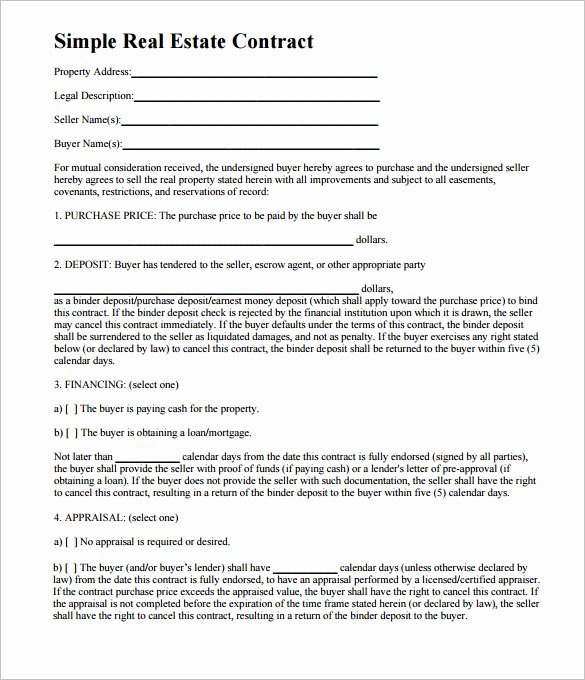 Purchase Agreement Template for House Lovely Simple Land Purchase Agreement form