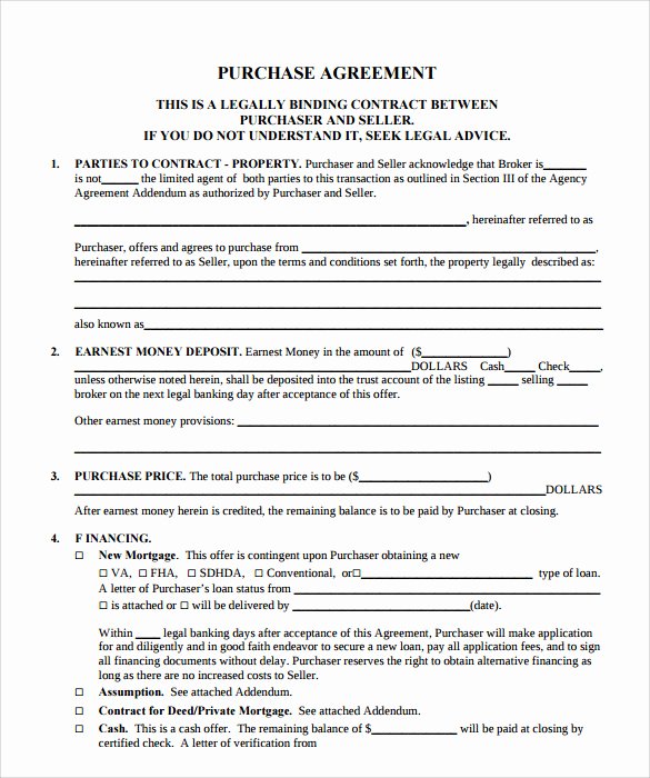 Purchase Agreement Template Word Lovely Sample Property Purchase Agreement 8 Free Word Pdf