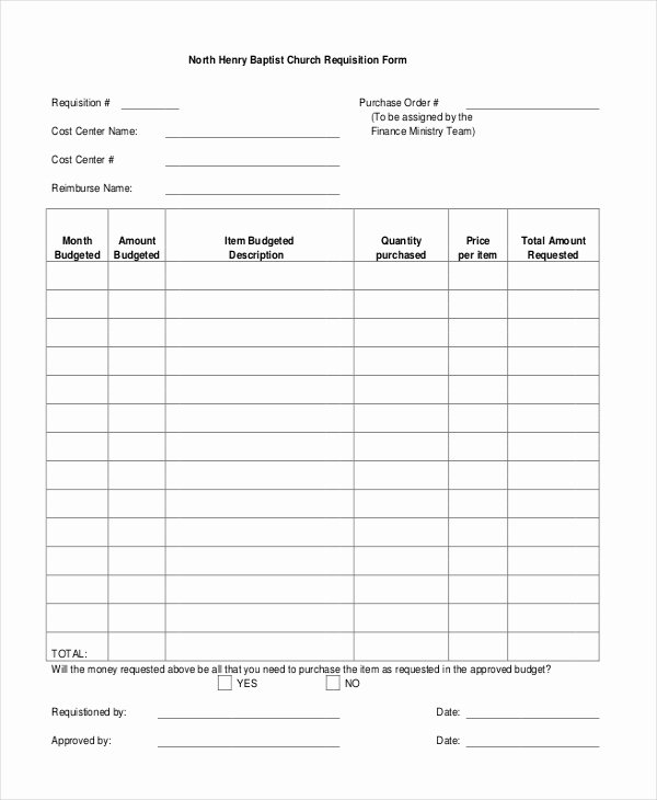 Purchase order Request form Template Elegant Sample Purchase Requisition forms 8 Free Documents In