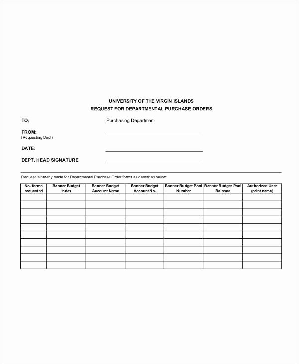 Purchase order Request form Template Inspirational Sample Purchase order Request form 8 Examples In Word Pdf