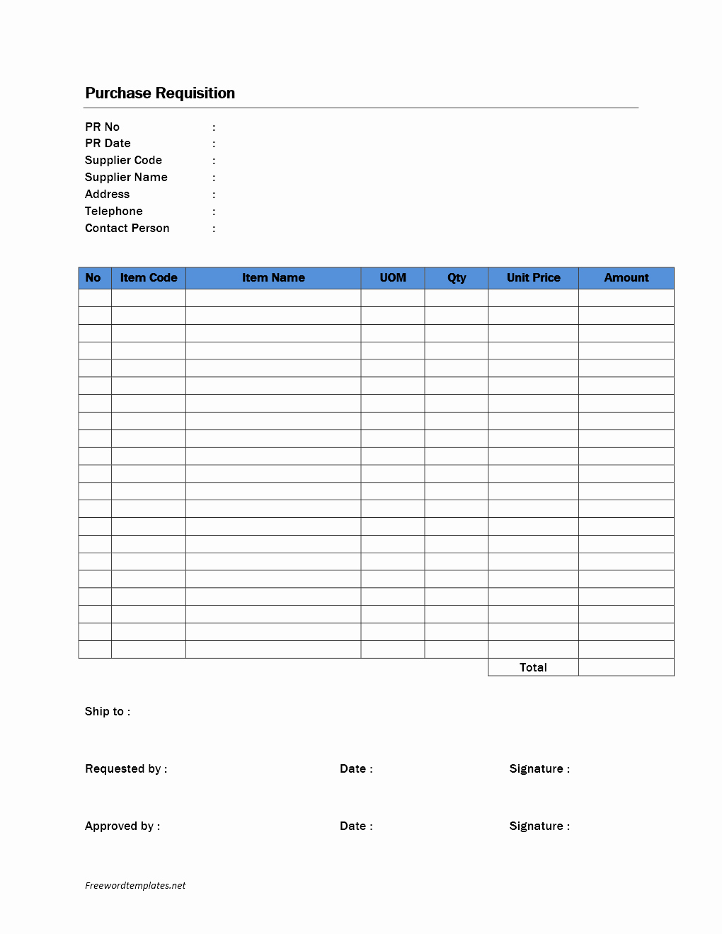 Purchase order Template Microsoft Word Unique Purchase Requisition form