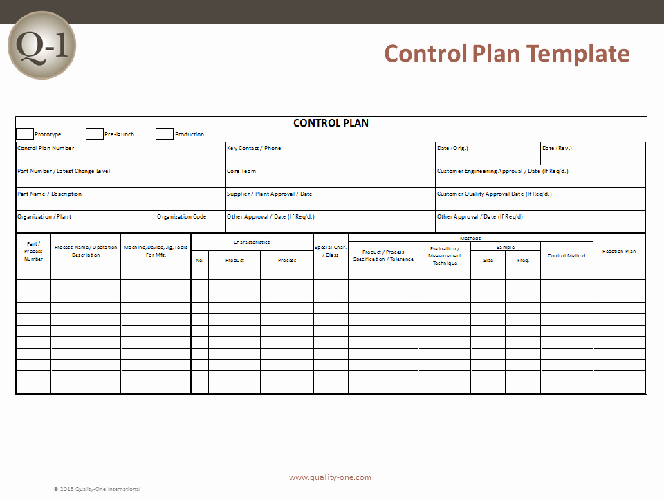 Quality Control Plan Template Excel Unique Control Plan Control Plan Development