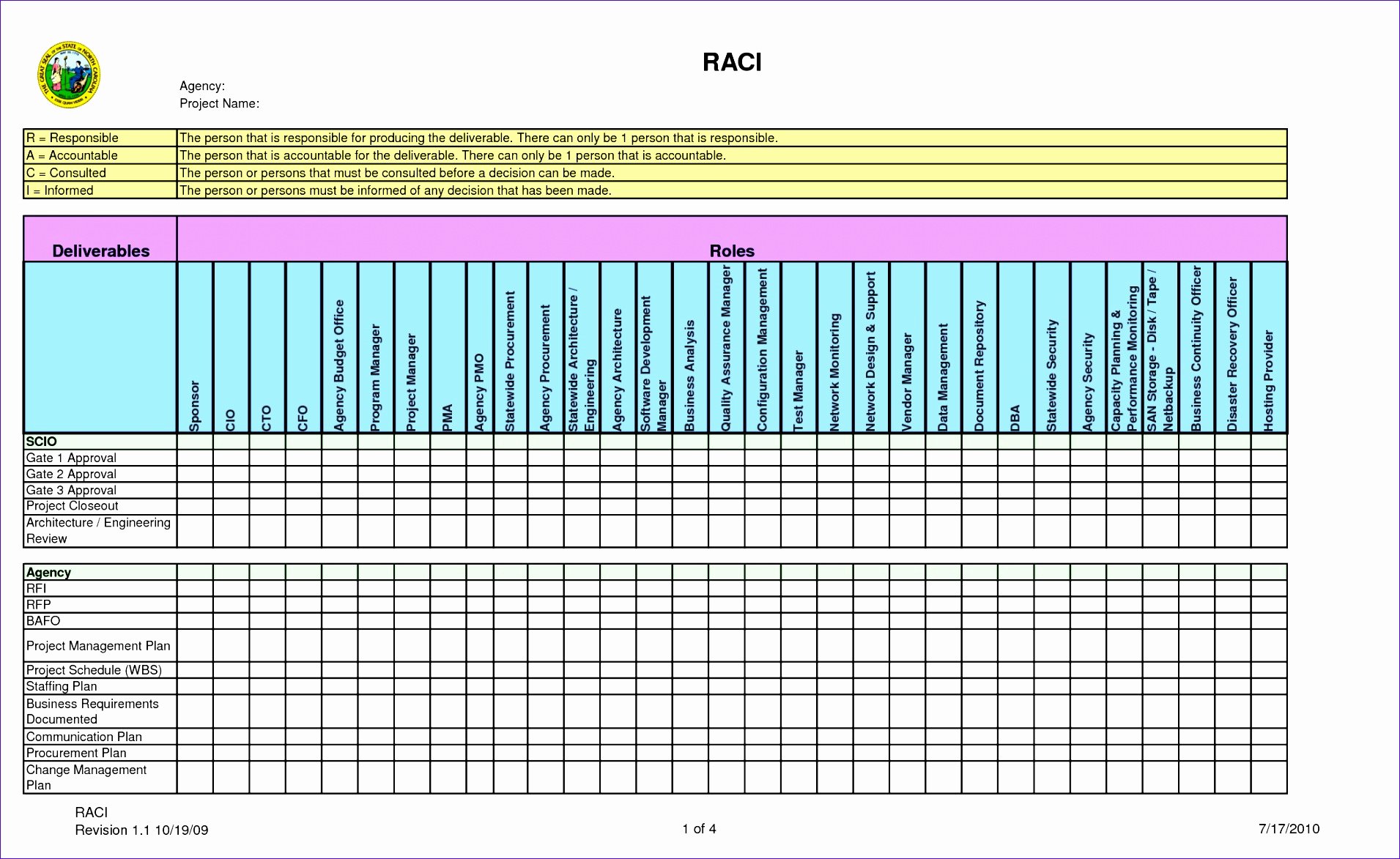 Raci Chart Template Excel New 10 Raci Template Excel Free Exceltemplates Exceltemplates