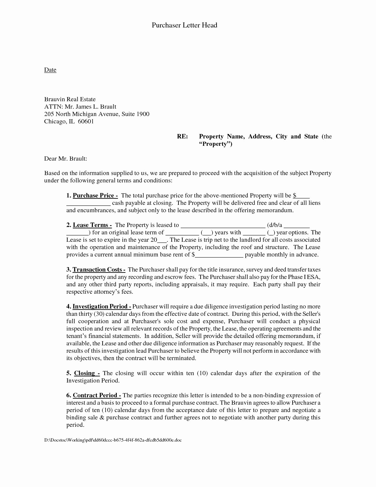 Real Estate Letter Templates Awesome Mercial Real Estate Lease Letter Intent Template