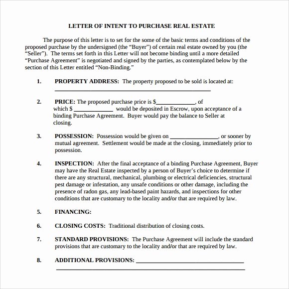 Real Estate Letter Templates Luxury Letter Of Intent Real Estate 9 Download Free Documents