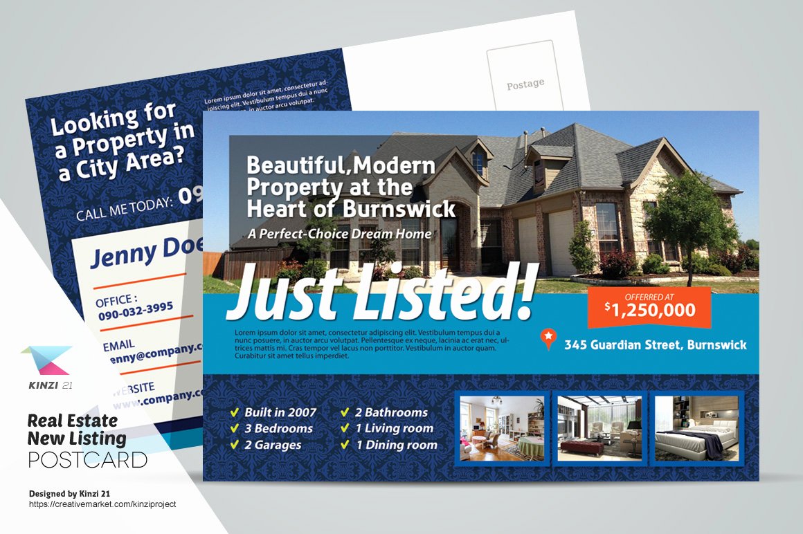 Real Estate Postcard Templates New Real Estate New Listing Postcard Card Templates On