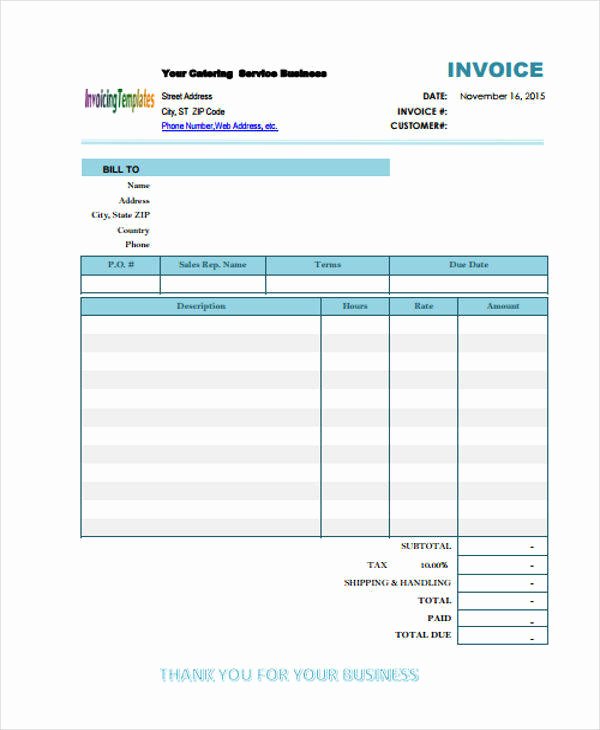 Receipt for Services Template Beautiful 8 Catering Receipt Templates Free Samples Examples