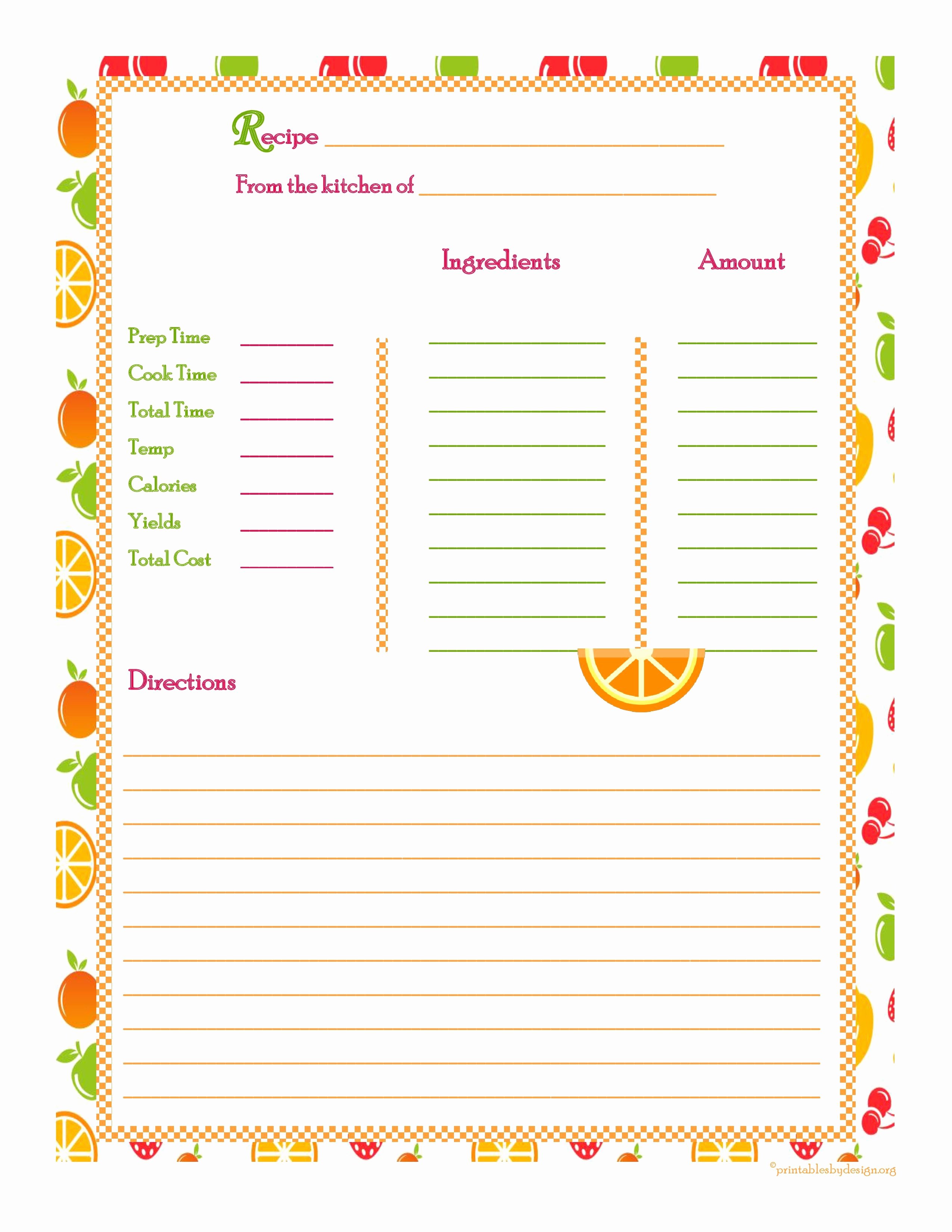 Recipe Template for Mac New Recipe Book Template Apple Pages