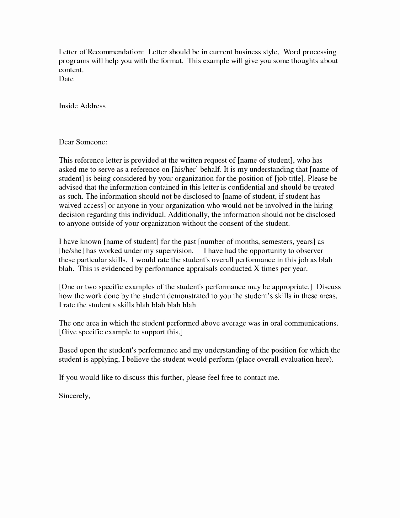 Reference Letter Template Free Best Of Free Reference Letter Examplesexamples Of Reference