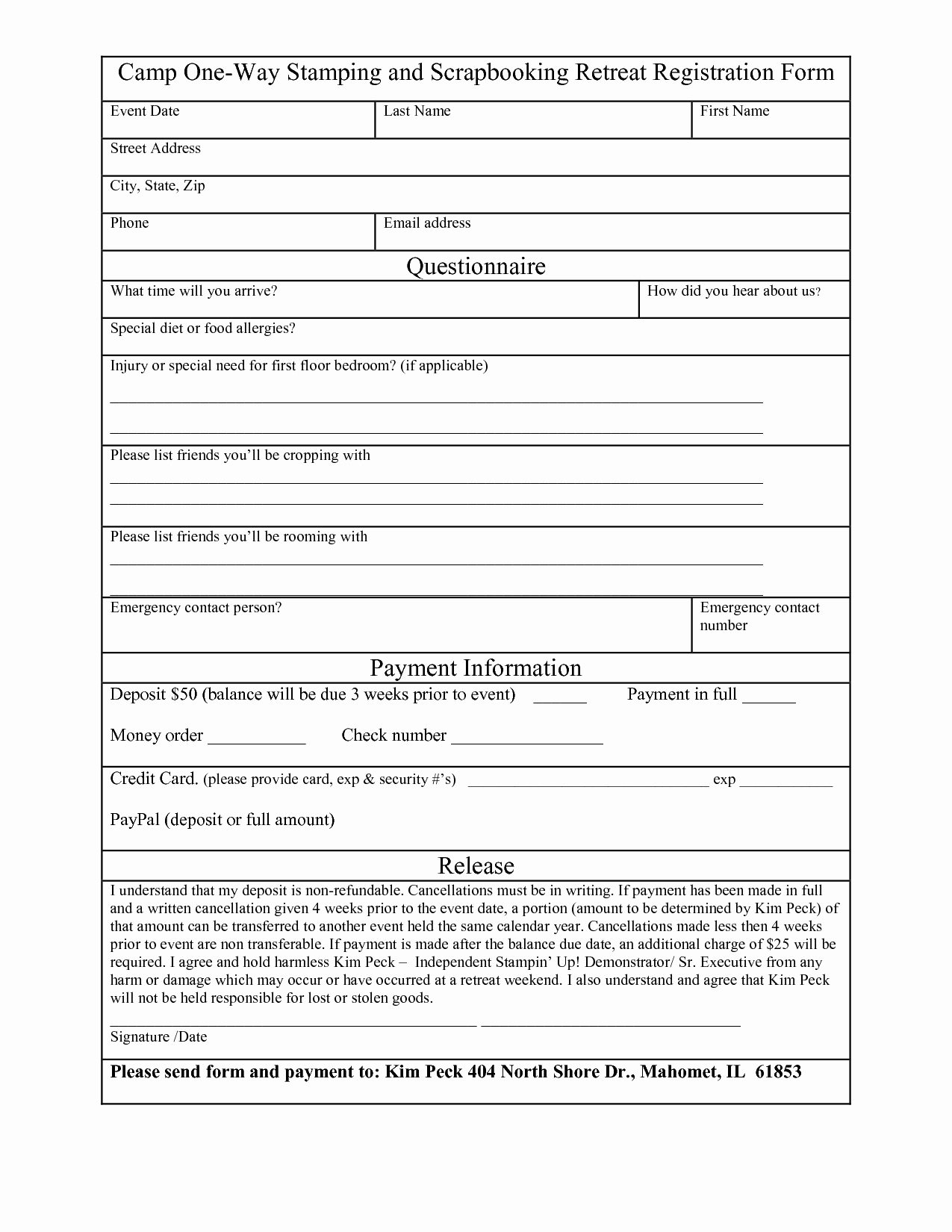 Registration form Template Word Beautiful Entry form Template Word