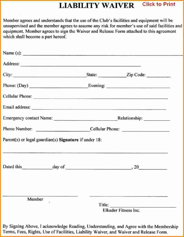 Release Of Liability form Template Inspirational Release Liability form