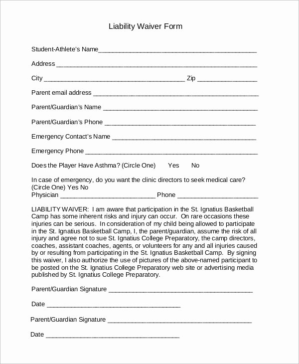 Release Of Liability form Template Lovely Sample Liability Waiver form 10 Examples In Word Pdf