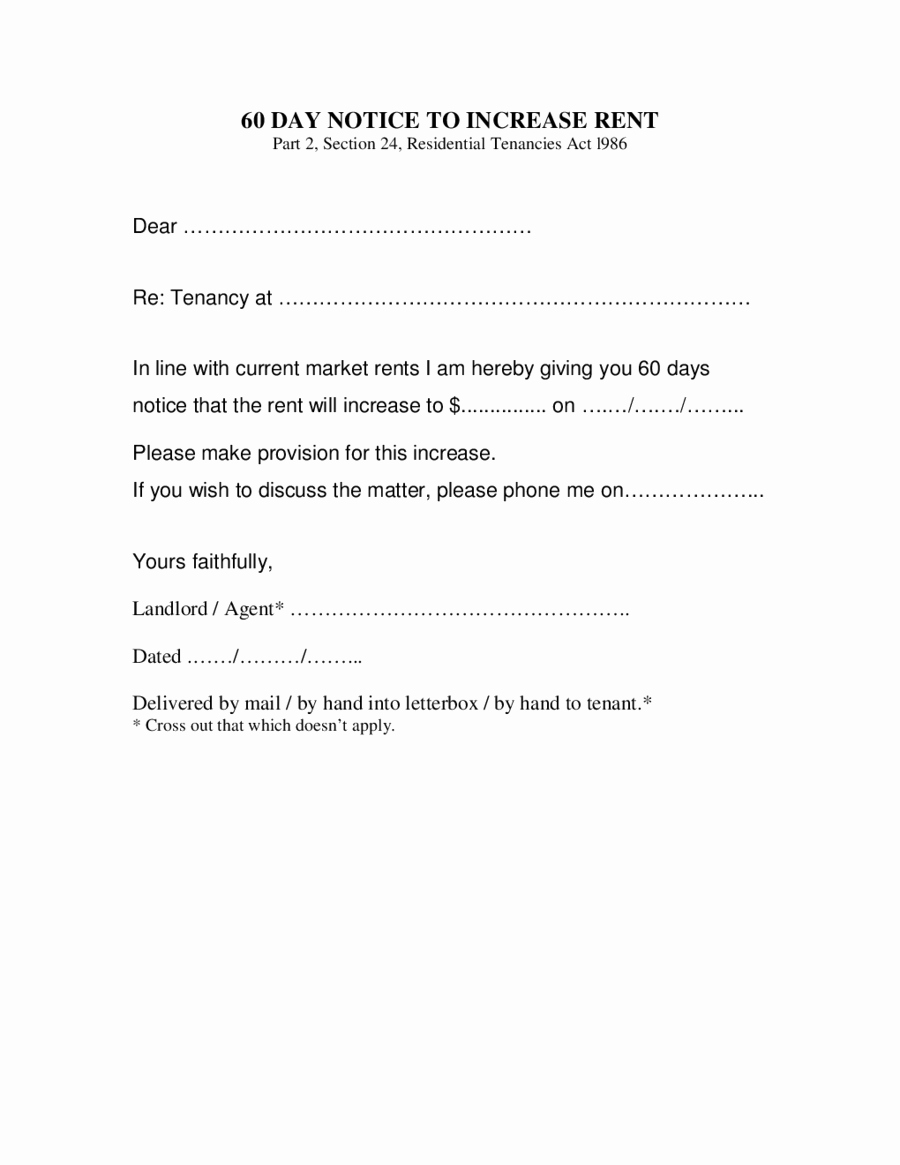 Rent Increase Letter Templates Best Of 2019 Rent Increase Letter Fillable Printable Pdf