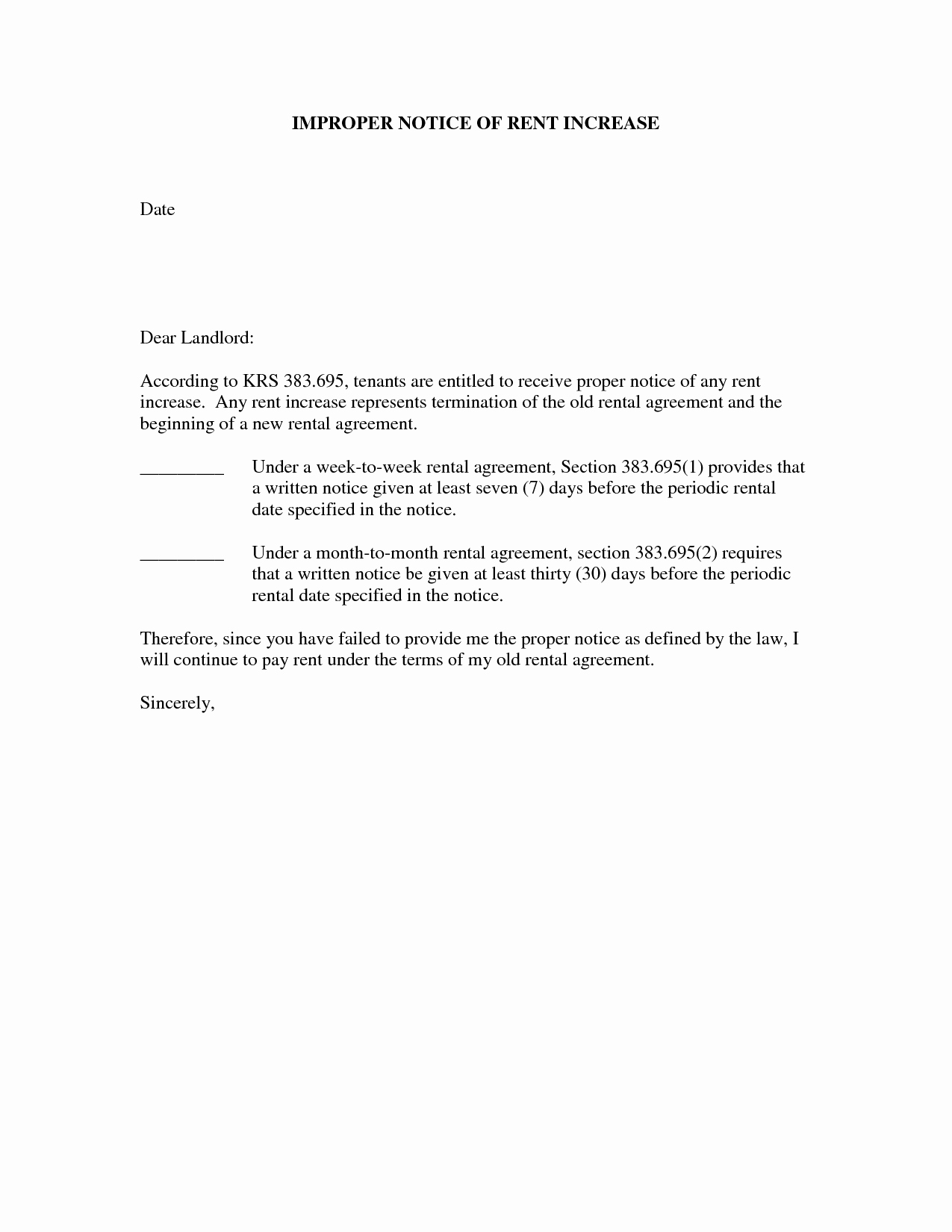Rent Increase Letter Templates Best Of Best S Of Mercial Rent Increase Letters Sample