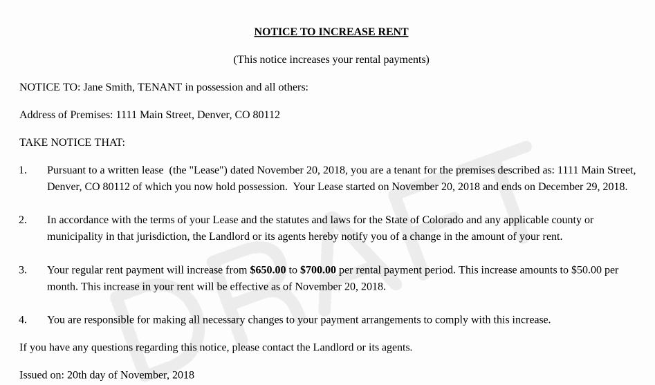 Rent Increase Letter Templates Lovely Free Notice Of Rent Increase Download In Word Landlordo
