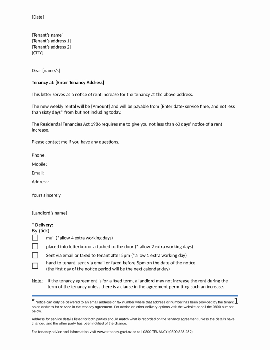 Rent Increase Letter Templates Luxury 2019 Rent Increase Letter Fillable Printable Pdf