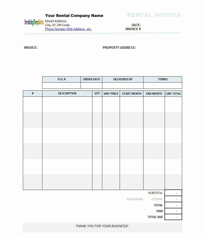 Rent Invoice Template Word Awesome Rental Invoice Template Word